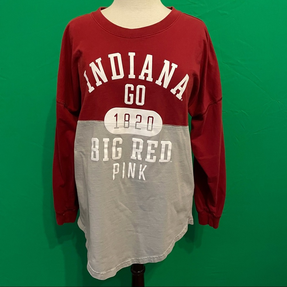 Victoria’s Secret Pink (Med) “Indiana Go Big Red” long sleeve pullover T-shirt